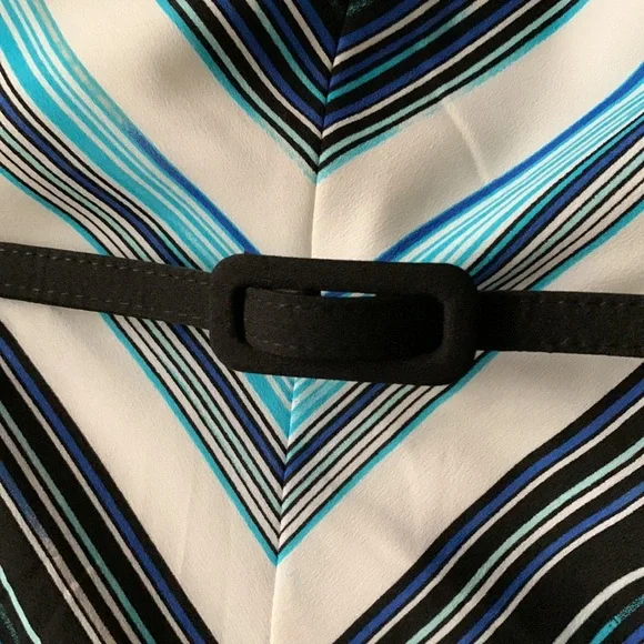 White House Black Market Strapless Chevron Dress - Blue and Black - Picture 4 of 8